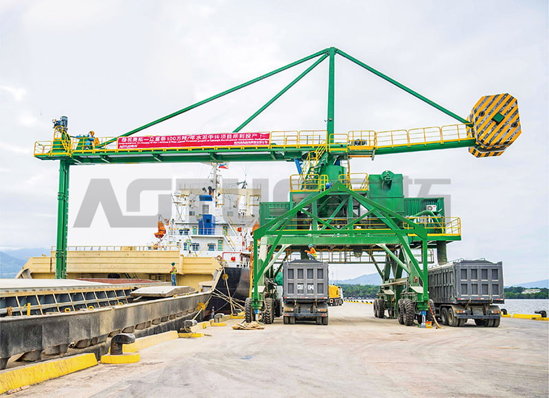 1000-70000 DWT 200-1500t/h タイヤモバイルスクリューシップアンローダー